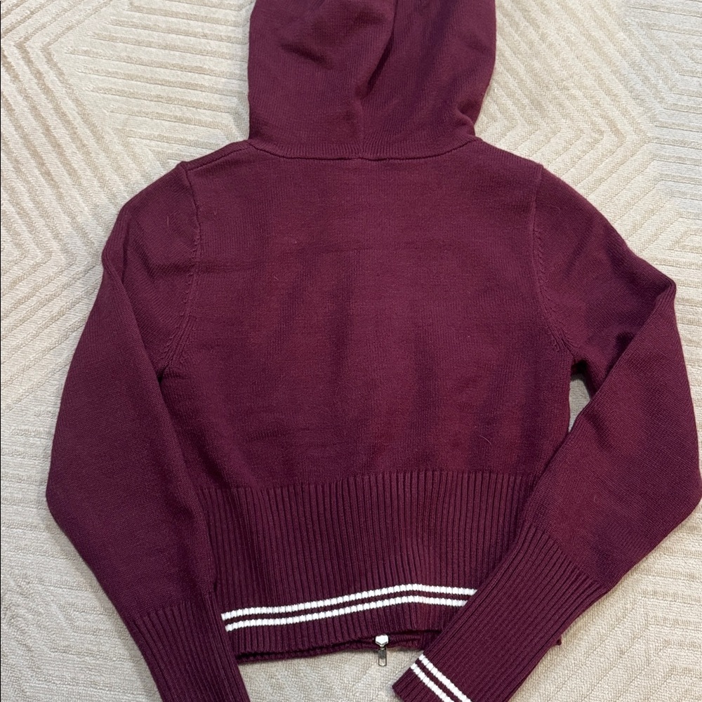 Pink Rose Maroon Zip-Up Hoodie Sweater. super soft material 
never worn
size s - Picture 6 of 6